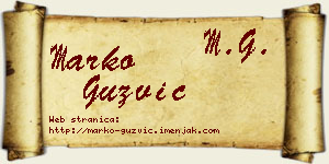 Marko Gužvić vizit kartica